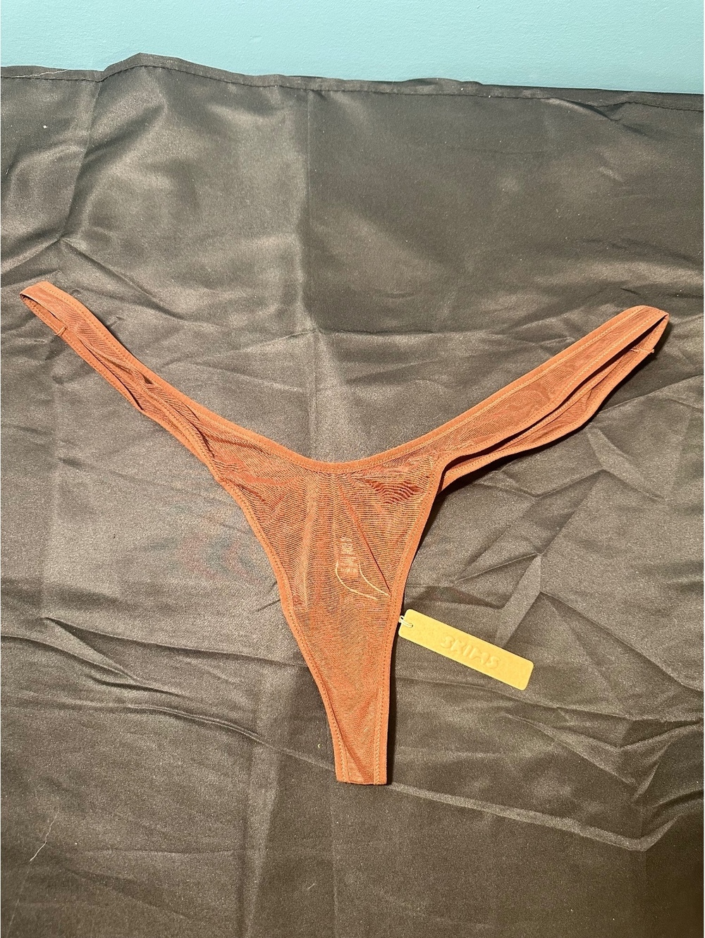 Skims Ultra Fine Mesh Micro Dipped Thong in Mahogany, Size 3X